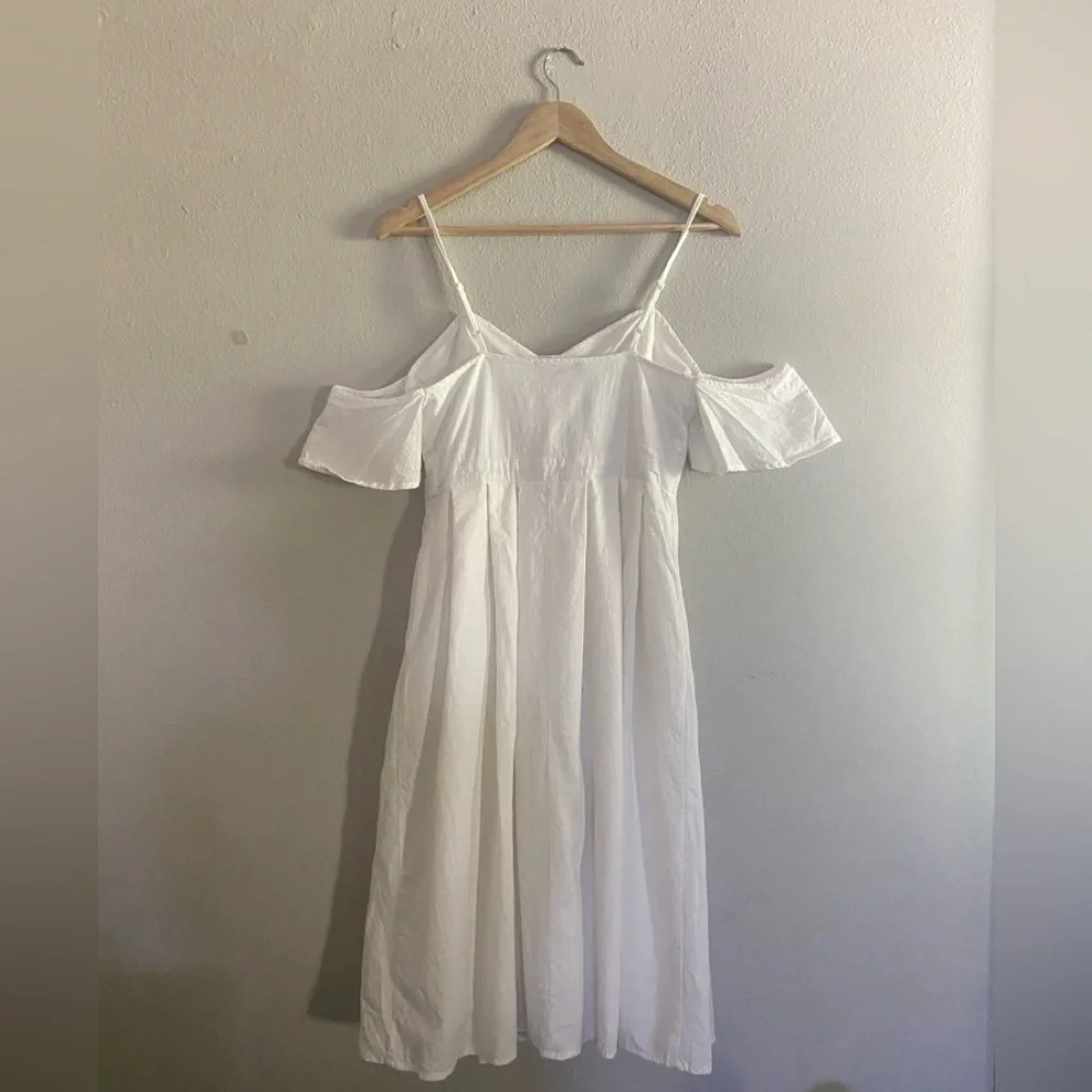 Lulus I’ve Got Love White Off-the-Shoulder Cotton Dress Small - Picture 2 of 7